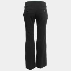 Gucci Black Crepe GG Belt Detail Flared Trousers S