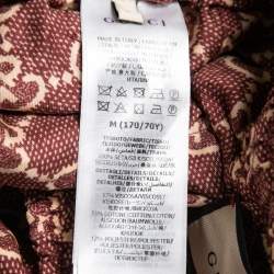 Pre Owned Gucci Brown GG Printed Silk Side Stripe Detail Jog Pants M