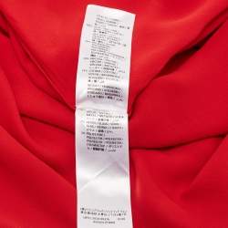 Pre Owned Gucci Red Silk Satin Lace Trimmed Bee Applique Detail Strappy Midi Dress M