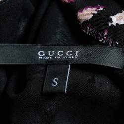 Pre Owned Gucci Multicolor Printed Jersey Draped Top S