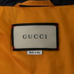 Gucci Orange Crystal Embellished Striped Spiritismo Biker Jacket S