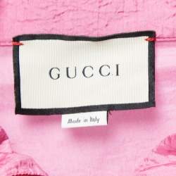 Gucci Pink Logo Colorblock Web Striped Bomber Jacket M