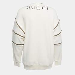 Gucci Cream Movie Print Cotton Knit Oversized Sweatshirt S