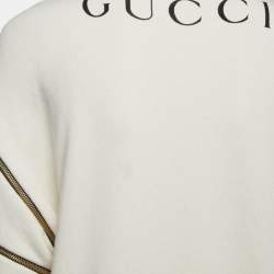 Gucci Cream Movie Print Cotton Knit Oversized Sweatshirt S