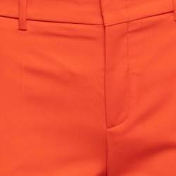 Pre Owned Gucci Orange Wool Straight Leg Trousers S