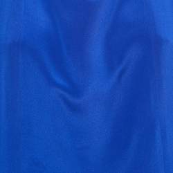 Pre Owned Gucci Blue Satin Silk Cowl Neck Sleeveless Mini Dress M