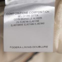 Pre Owned Gucci Cream Striped Cotton Straight Leg Pants S