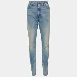 Gucci Blue Denim Guccy Applique Tapered Leg Jeans L Waist 31" 