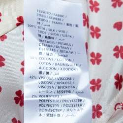 Gucci Cream Hearts Clover Printed Silk Button Front Shirt L