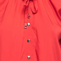 Gucci Red Silk Blend Button Front Mini Shirt Dress M