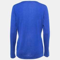 Pre Owned Gucci Blue Cashmere V-Neck Sweater XL