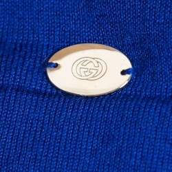 Pre Owned Gucci Blue Cashmere V-Neck Sweater XL