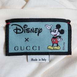 Disney X Gucci Micky Mouse Print Cotton Crew Neck Oversized T-Shirt M