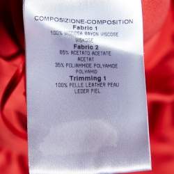 Pre Owned Gucci Red Jersey Cross Over Buckle Detail Sleeveless Gown S