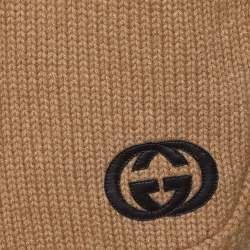 Pre Owned Gucci Light Brown Camel Knit Turtleneck Poncho L