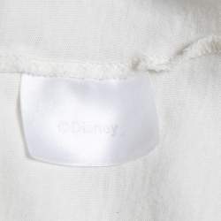 Pre Owned Gucci Off-White Printed Cotton Half Sleeve Boxy Fit T-Shirt L