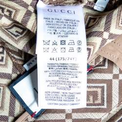 Pre Owned Gucci Brown Logo Jacquard Cotton Pleated Culottes M
