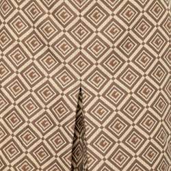 Pre Owned Gucci Brown Logo Jacquard Cotton Pleated Culottes M