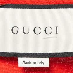 Gucci Orange Printed Cotton Crew Neck Half Sleeve T-Shirt M