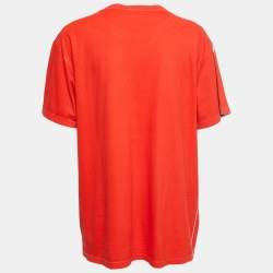 Gucci Orange Printed Cotton Crew Neck Half Sleeve T-Shirt M