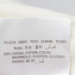 Pre Owned Gucci Cream Printed Cotton Crew Neck Half Sleeve T-Shirt S