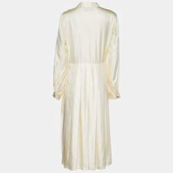 Gucci Cream Silk Embroidered Pocket Maxi Dress M