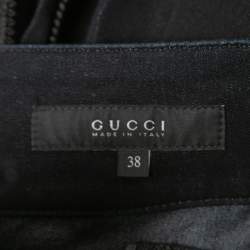 Gucci Navy Blue Denim Zip Front Low-Rise Jeans S Waist 28"