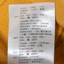 Pre Owned Gucci Yellow Silk Buttoned Long Sleeve Flared Dress S