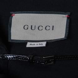 Pre Owned Gucci Black Knit Ruffled Mini Dress M