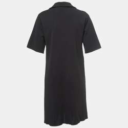 Pre Owned Gucci Black Knit Ruffled Mini Dress M