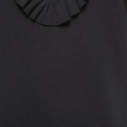 Pre Owned Gucci Black Knit Ruffled Mini Dress M