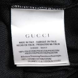 Gucci Equestrian Black Jersey Logo Patch Web Detail Polo T-Shirt XS
