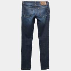 Pre Owned Gucci Dark Blue Washed Denim Jeans S Waist 27"