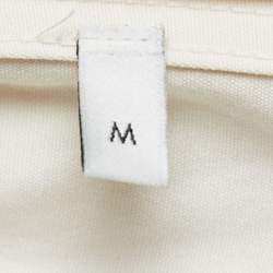 Gucci Cream Cotton Web Stripe Detail Full Sleeve Zip Front Jumpsuit M