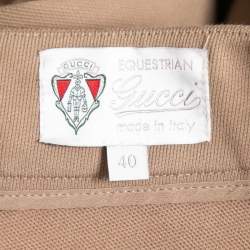 Pre Owned Gucci Beige Cotton Blend Trousers S