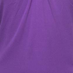 Pre Owned Gucci Purple Crepe Horsebit Detail Halter Neck Top M
