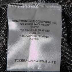 Gucci Metallic Black Knit Draped Half Sleeve Top S