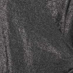 Gucci Metallic Black Knit Draped Half Sleeve Top S