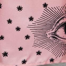 Pre Owned Gucci Pink Eye Printed Silk Tie Neck Shirt S
