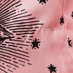 Pre Owned Gucci Pink Eye Printed Silk Tie Neck Shirt S