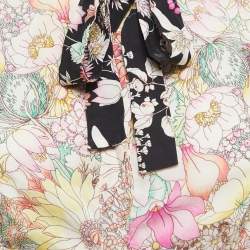 Pre Owned Gucci Multicolor Floral Printed Ruffled Top S