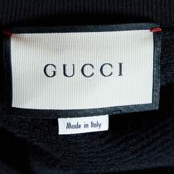 Gucci Black Sequined Butterfly Cotton Knit Oversized Sweatshirt M