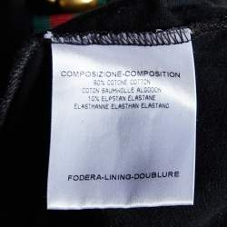 Gucci Black Cotton Knit Web Trim Detail T-Shirt L