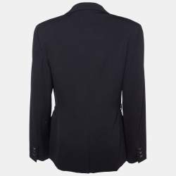 Gucci Black Wool Button front Blazer L
