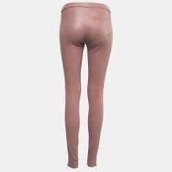 Gucci Pink Leather Tapered Leg Pants XS