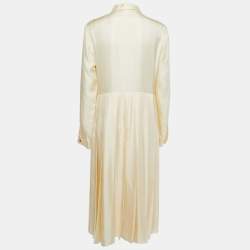 Gucci Cream Silk Embroidered Pocket Maxi Dress L