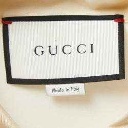 Gucci Cream Silk Embroidered Pocket Maxi Dress L