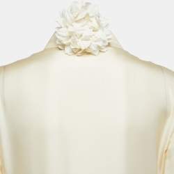 Gucci Cream Silk Embroidered Pocket Maxi Dress L