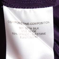 Gucci Purple Stretch Silk Knot Detail Button Front Blouse M
