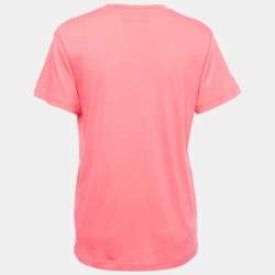 Pre Owned Gucci Pink GG Tennis Embroidered Cotton Oversized T-Shirt XXS